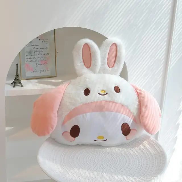 Kawaii Sanrio Kuromi Cinnamoroll My Melody Plush Car Seat Headrest Hook Auto Back Seat Organizer Storage Holder Car Accessories