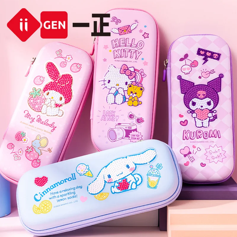 

Канцтовары Sanrio Kuromi Dot Алмазная ручка коробка большой емкости Diy креативная забавная ручка коробка для начальной школы ручка сумка карандаш