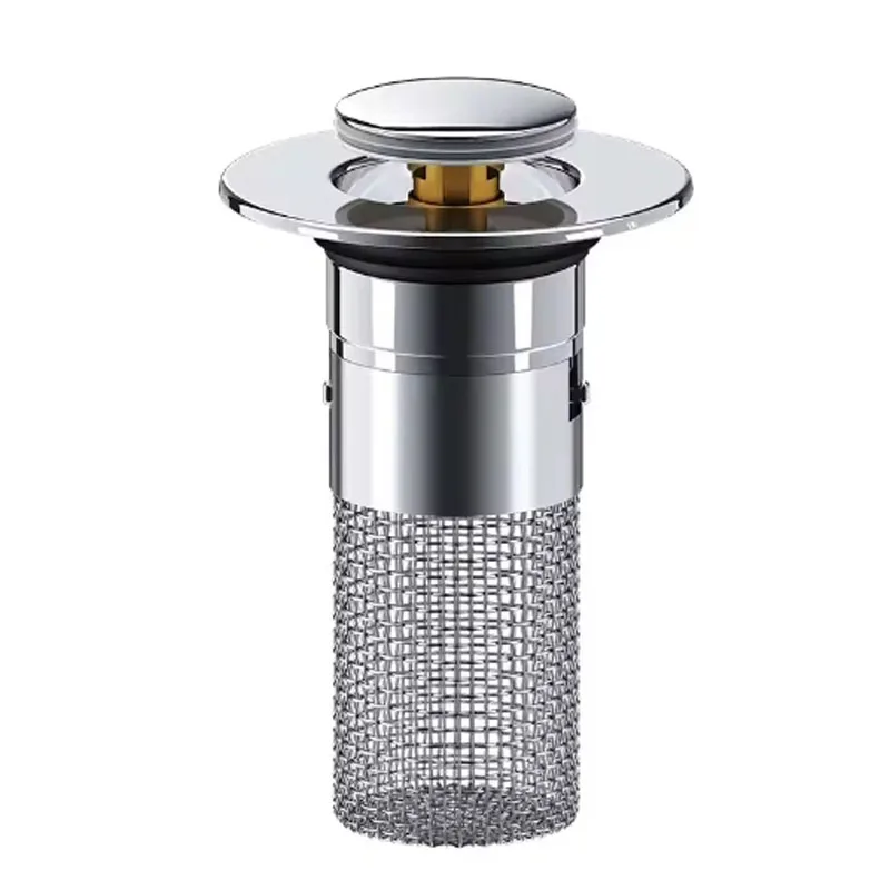 1PCS Washbasin Leak Plug, Odor Proof  Stainless Steel Bouncing Core, Press Type Sink Drain, Universal Accessory for Washbasin