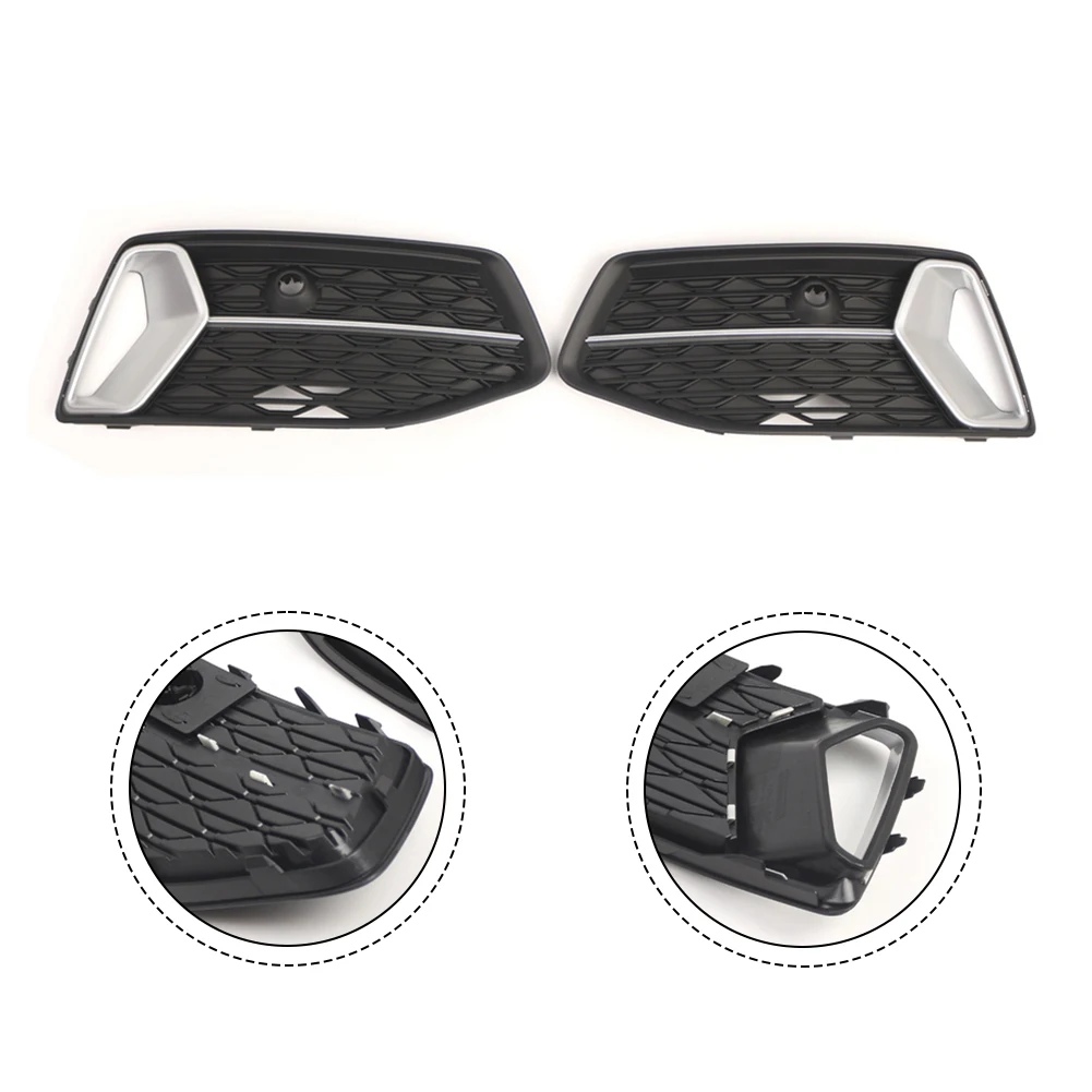 C8 Saden 2019-2023 4K0807647 4K0807648 자동차 외장 부품 용 AudiA6 용 2Pcs 앞 범퍼 안개등 커버 그릴