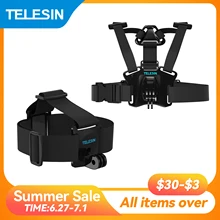 TELESIN Chest Belt Head Strap Mount Action camera mount for GoPro Hero 10 9 8 7 6 5 Insta360 DJI Osmo Action Camera Accessories