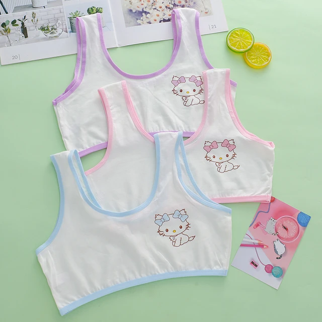 Happier】Hot Sale Fashion Brafor Girls Breathable 4Pcs/Set Cotton