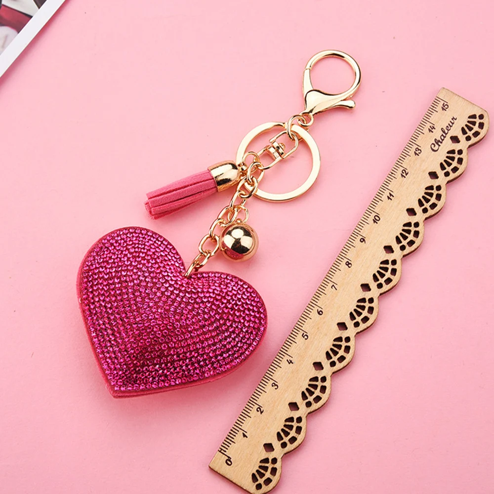 LLavero de corazón de amor para mujer, llaveros de aleación de diamantes de  imitación multicolor, colgante de bolso, llaveros creativos de lujo, regalo  - AliExpress