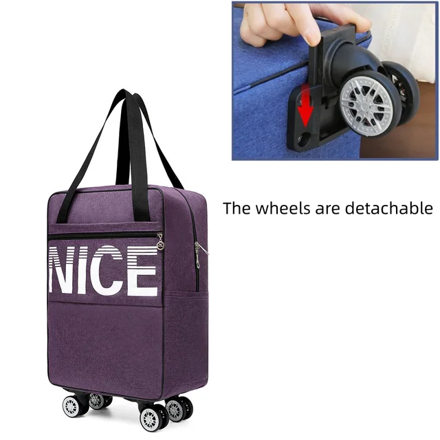Portable Largecapacity Foldable Universal Wheel Travel Bag Trolley Suitcase With Detachable