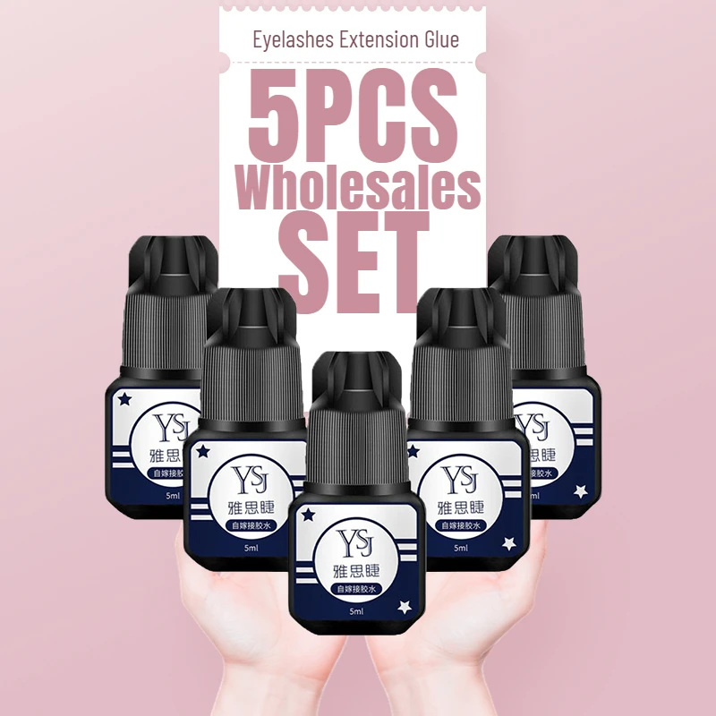 

5pcs Waterproof Eyelashes Extension Glue Long Lasting Grafting Lashes Glue Quick Drying Adhesive Black Glue No Irritant Makeup