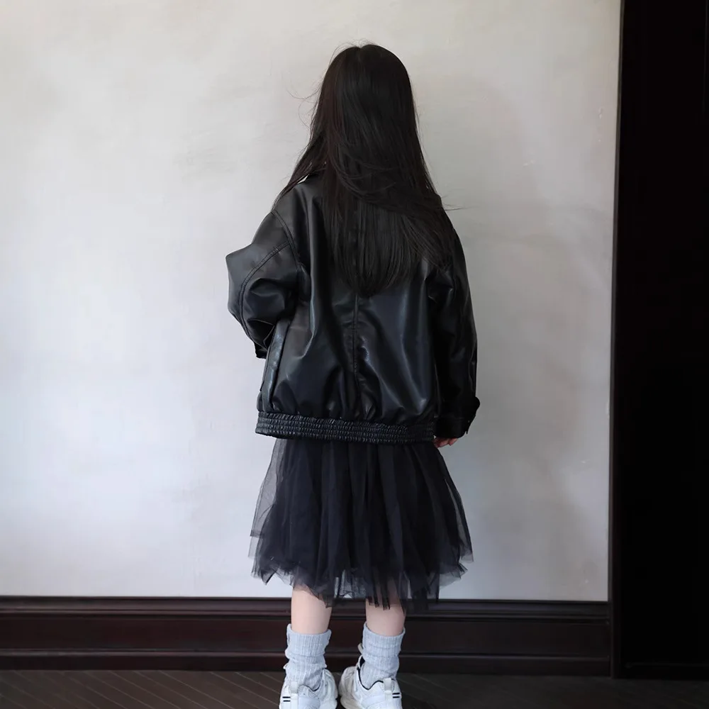 어린이 오토바이 PU 가죽 재킷 남아 여아 새해 방수 방풍 코트 키즈 스트리트 사진 촬영복