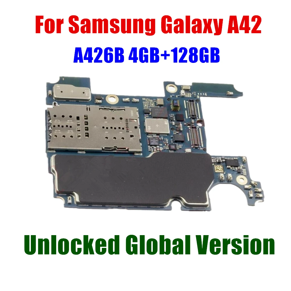

100% Original Unlocked mainbaord for Samsung Galaxy A42 A426B with full chips Motherboard Android OS logic baords 128GB 4GB RAM