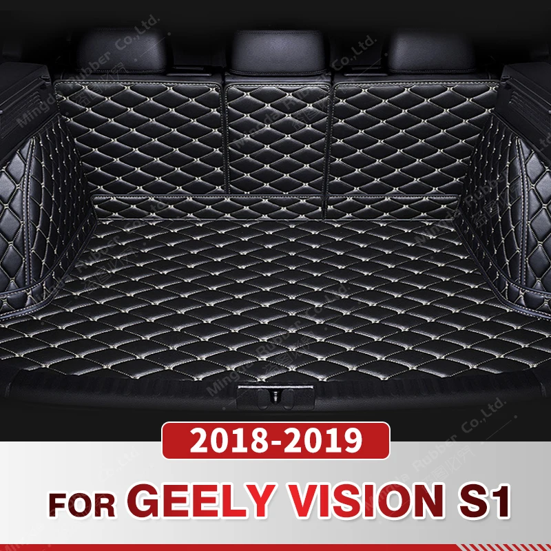 

Auto Full Coverage Trunk Mat For GEELY Vision S1 2018 2019 Car Boot Cover Pad Cargo Liner Interior Protector Accessories