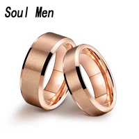 Tungsten Carbide Engagement Rings for Men Women Rose Gold Color Wedding Bands Beveled Edges Matted Finish Comfort Fit 1