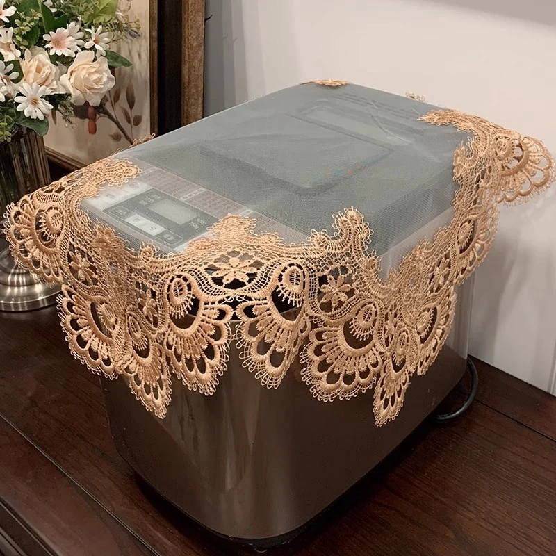 Embroidered Tablecloth European Bedside Table Cover Table Flag TV Cabinet Decoration Lace Microwave Tablewares Dust Cover