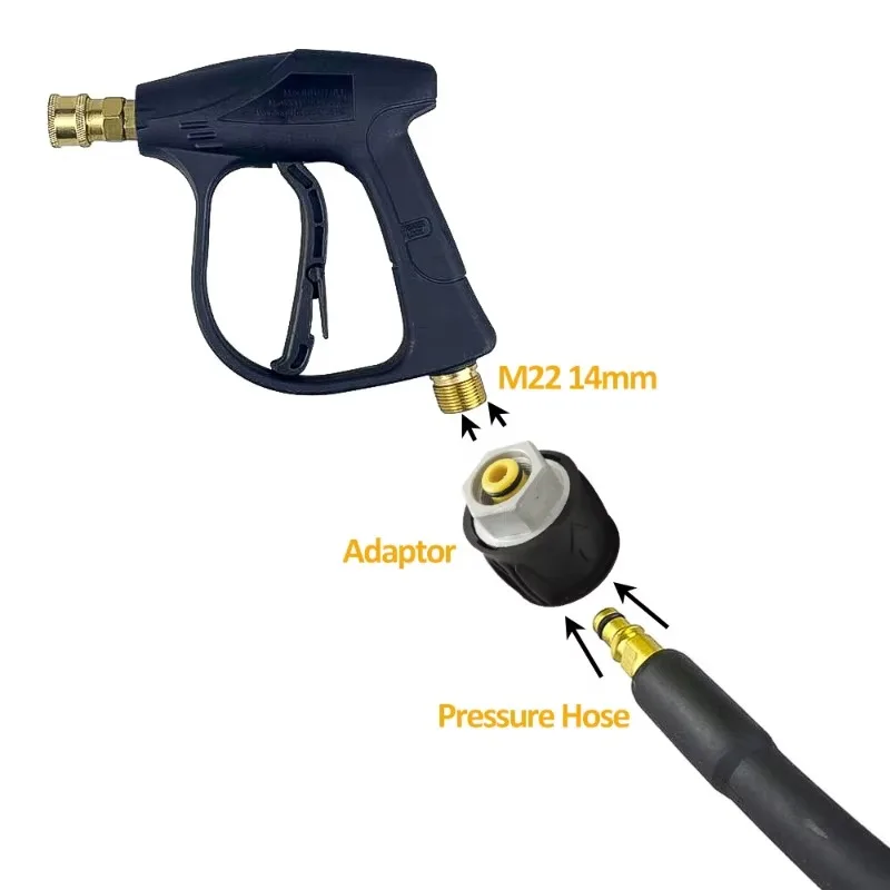High Pressure Hose Adapter for Karcher/Bosch/Nilfisk/Lavor M22-14MM Car Washer Outlet Connect with Pressure Pipe Connector 2