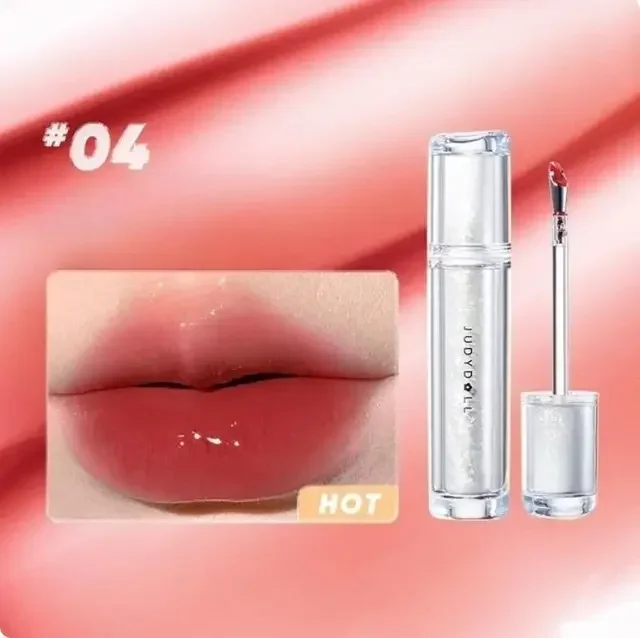 Judydoll Ice Iron Lip Glaze: Non-Stick, Mirror Shine, Watery Lip Lotion with Metal Brush Head