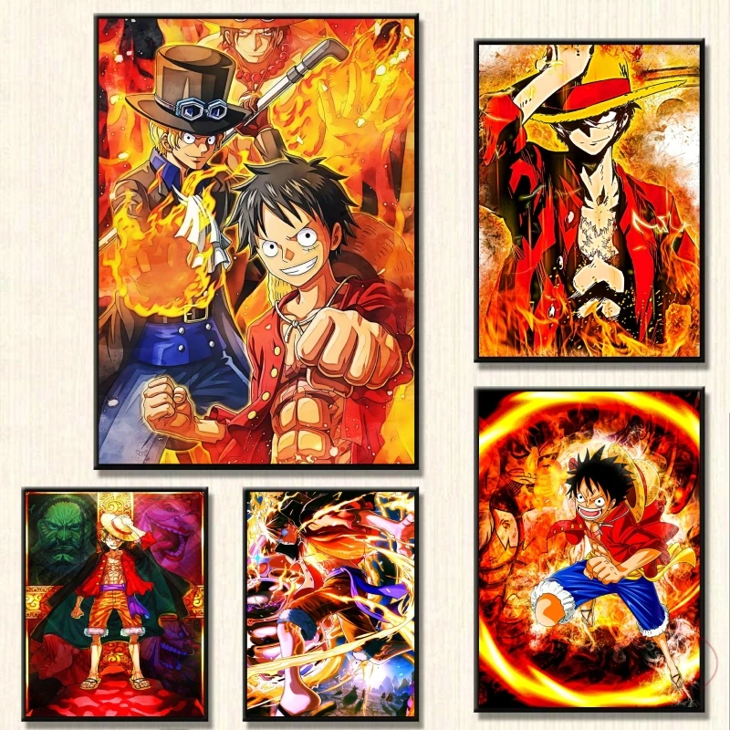 

One Piece Canvas Printing Luffy Comics Pictures Decor Gifts Living Room Modern Home Hanging Wall Art Children's Bedroom Decor