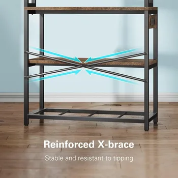 Coffee Bar Station Kitchen Storage & Organization 39.4 Inch Wide Large Bakers Rack With 3 Power Outlets Home Gadgets Accessories 5