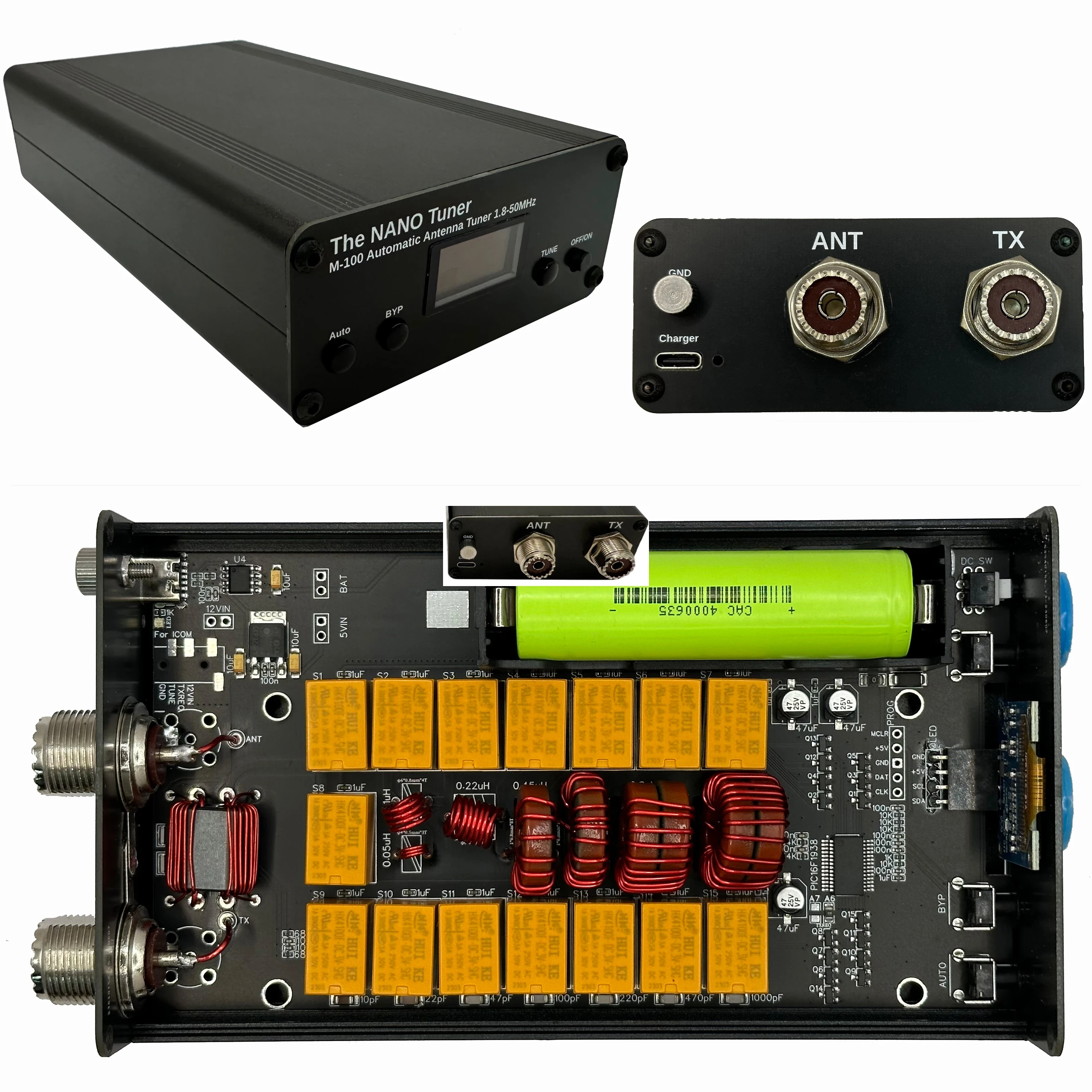 Automático Oled Display Antena Tuner Atu Minúsculo M100 1.855mhz 7*7 100w - Image 5