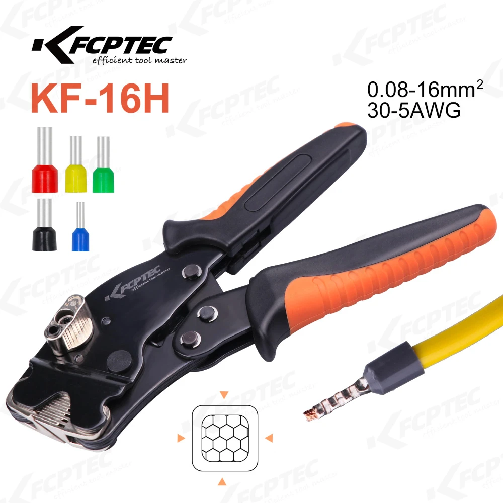 Tubular Terminal Crimping Tools Adjust Knob Control Crimping Size Pre-insulated Terminals Electrical Clamps Tube shoulder plane