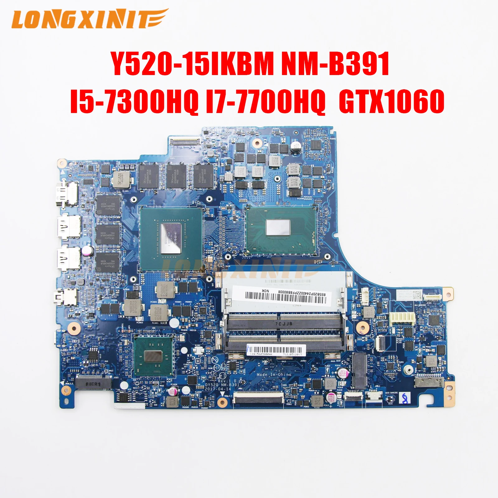Nm-B391 Nmb391 Per Scheda Madre Del Computer Portatile Lenovo Legion Y520-15Ikbm Con. Cpu I5-7300Hq I7-7700Hq Gpu Gtx1060 3G/6G