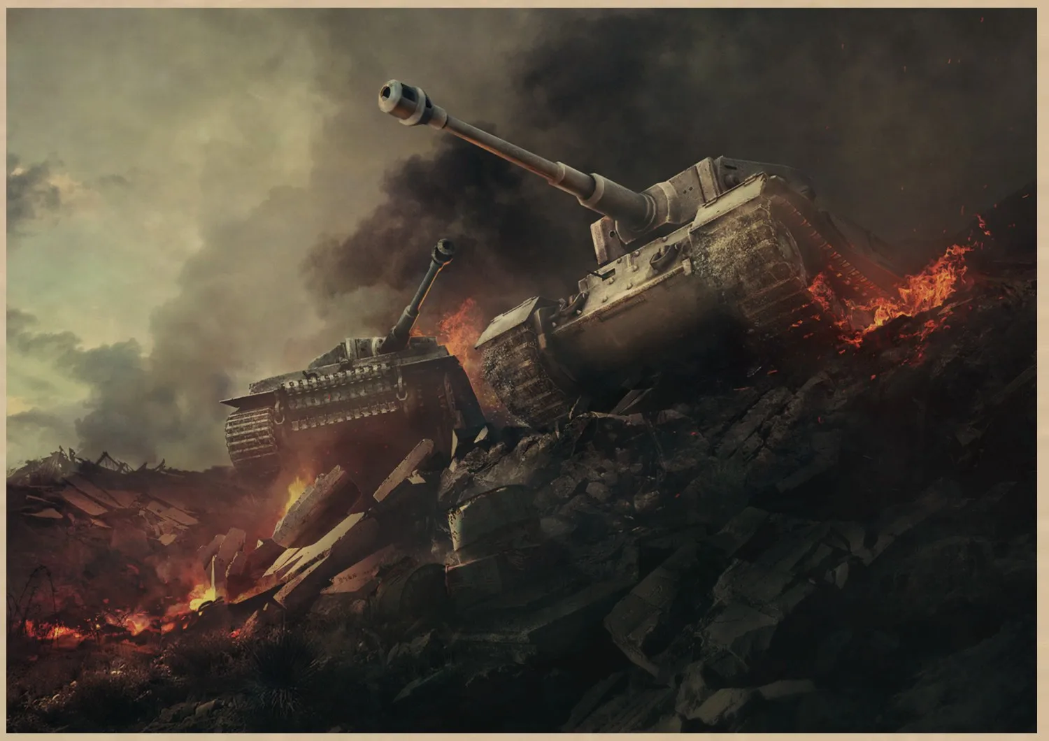 World of Tanks WOT B Gather Tank War Game Bar Cafe Living Room Dining Room Decor Paintings Wall Stickers Wall Decorations A1