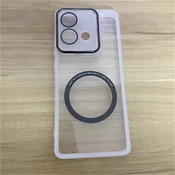 Magnetic Clear TPU Silicone Case with Camera Protection and MagSafe Compatibility for Moto  G40 Fusoin (WHITE)