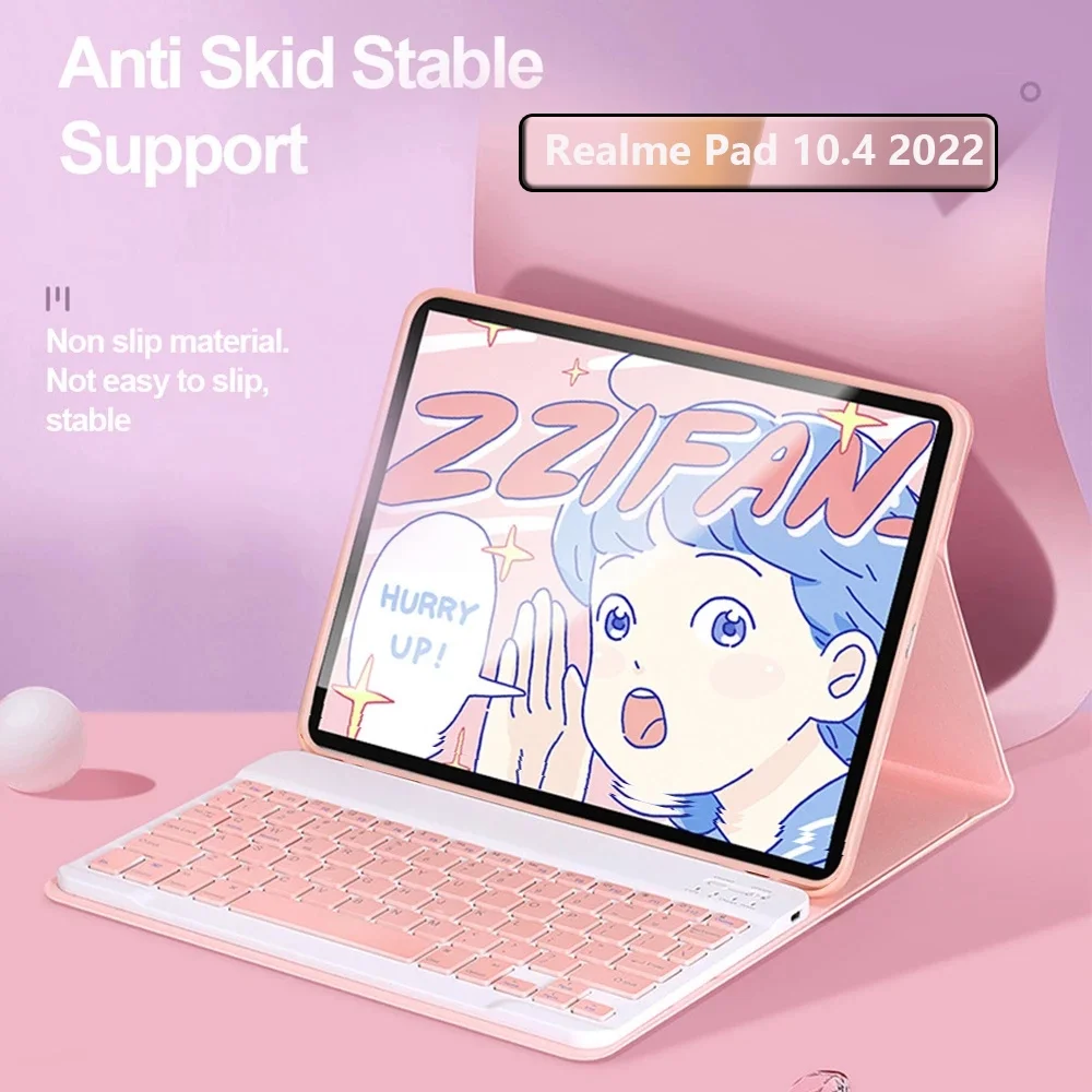 

Keyboard Case for Realme Pad 10.4 inch 2022 Leather Stand Case Folio Shell WithBluetooth Keyboard for Realme Pad Tablet