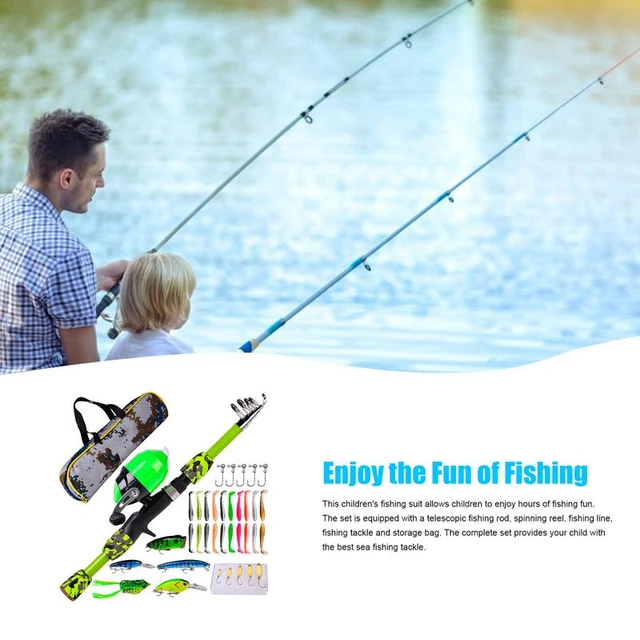 Kids Fishing Pole Fishing Kids Rod Set Cheap Toddler Toys Fishing Pole Kit With  Reel Lure Fishing Rod Travel Bag For Beginner - AliExpress