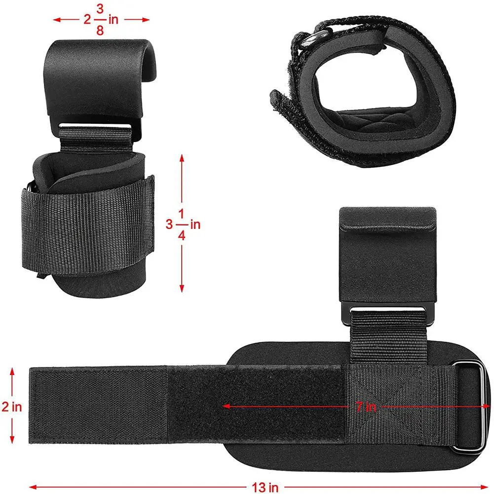Weight Lifting Hooks 2pcs With Wrist Wraps