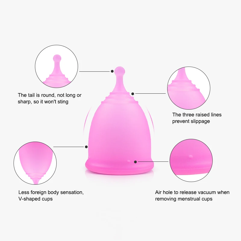 Lady Reusable Soft Certified Silicone Cup Personal Hygiene Product 4