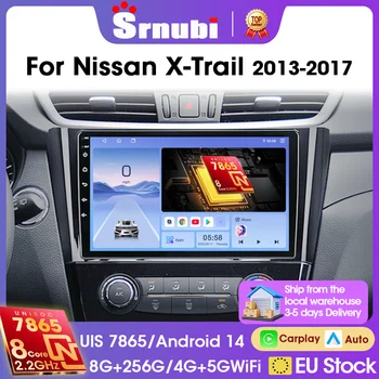 Radio para coche Srnubi de 10 pulgadas para Nissan X-Trail 2013-2017, Carplay inalámbrico, Android Auto, navegación GPS, reproductor multimedia de vídeo, unidad principal de 2 Din con marco, soporte de audio DSP, control del volante 1