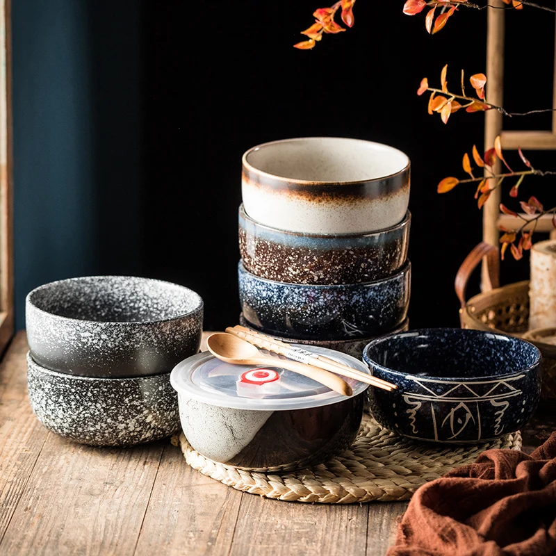 Ciotola Per Spaghetti Istantanei Retrò Ciotola Per Zuppa Di Spaghetti In Ceramica Ciotola Per Studenti Giapponesi Con Bacchette