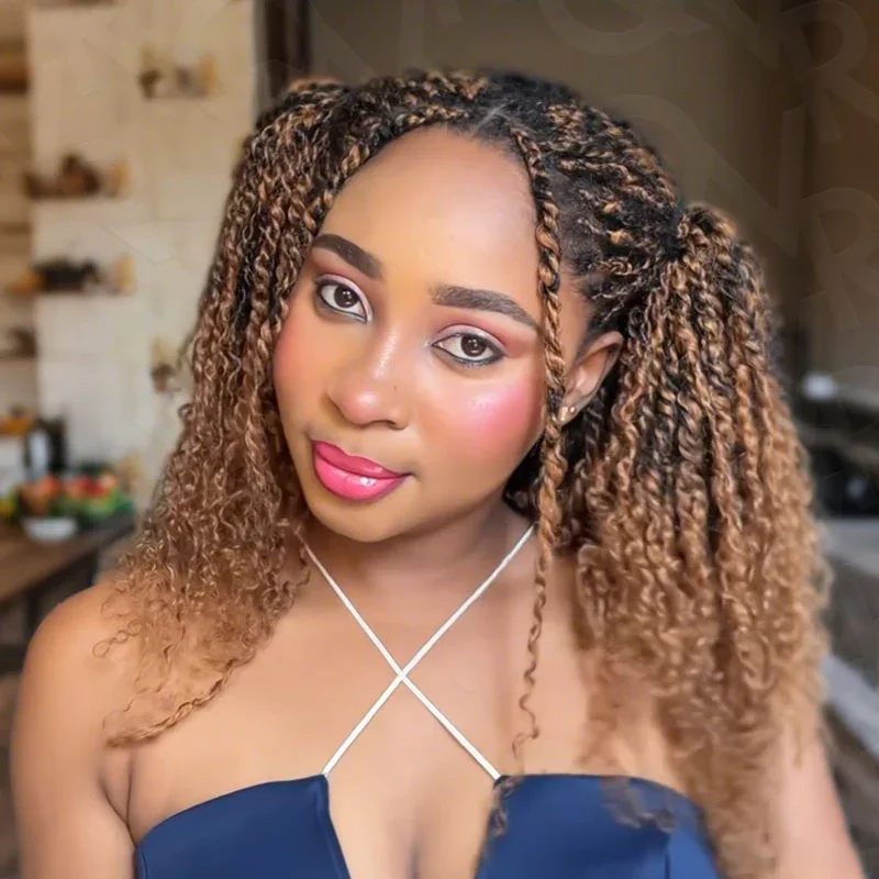 QVR Afro Kinky Bulk Hair No Attachment QVR Afro Curly Bulk Human Hair Rebecca Virgin Remy Dreadlock 50G/Pack Highlight Braids 6