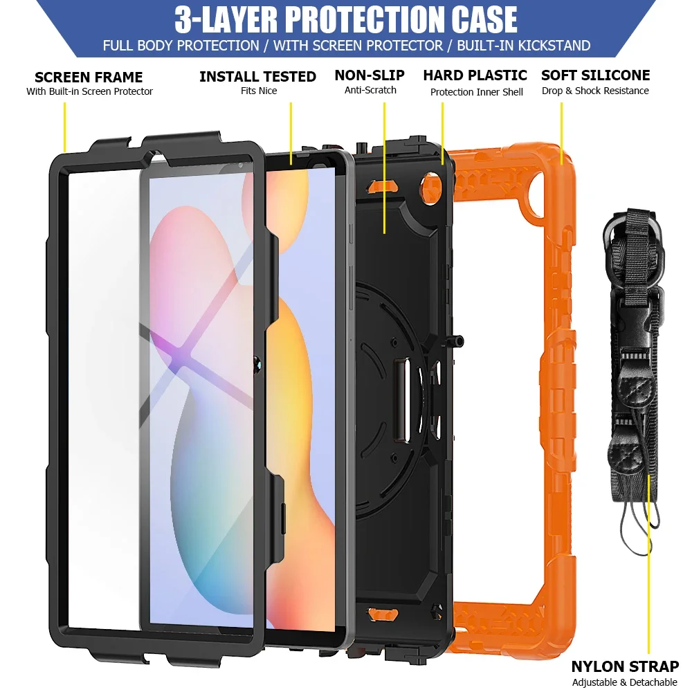 Enhanced Tablet Cover with Screen Protector and Handle Belt