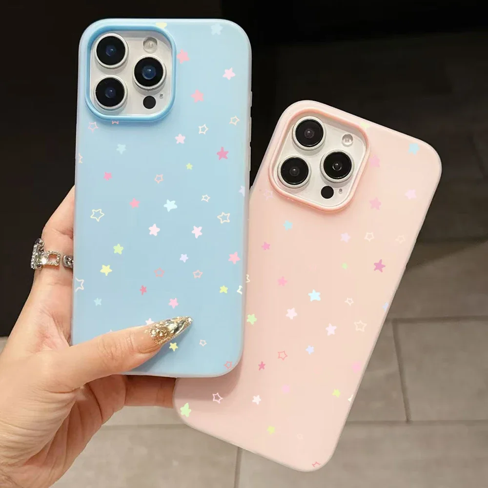 Cute Pastel Color Colorful Star Case For Samsung Galaxy S26 S25 S24 S23 Ultra S21 FE S22 Plus A57 A56 A55 A54 A34 A36 A35 Cover 3