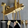 Gold Piano Digital Bathroom Shower Set 12 Inch Rain Shower Head Hot Cold Bathroom Faucet Thermostatic Digital Shower System 2