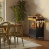 Kitchen Island Cart on Wheels with Drawer, Storage Cabinet, Shelf and Side Hook, Rolling Kitchen Cart with Rubber Wood Coun 5