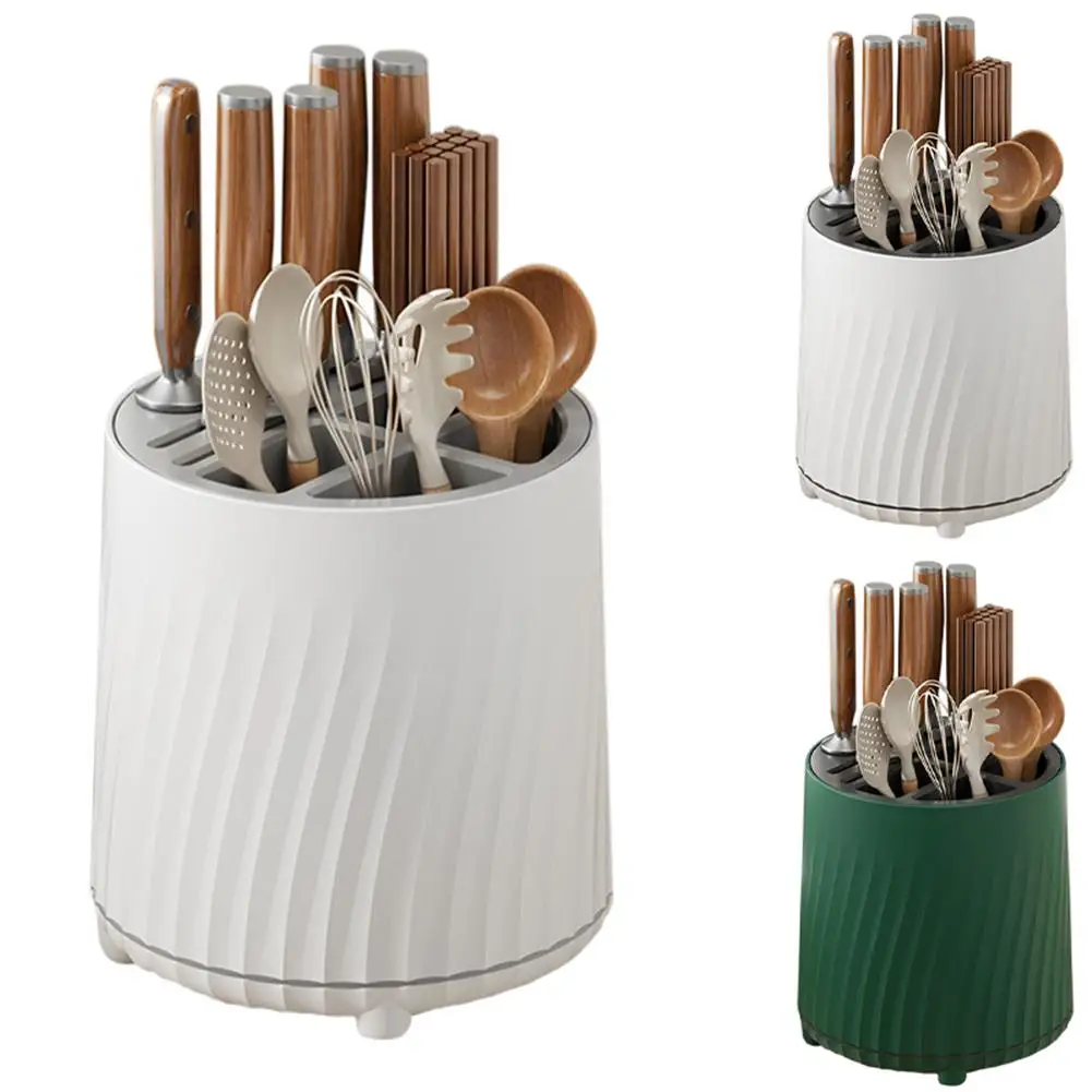 

Chopstick Holder Rotary Knife Rack Multi-functional 360-degree Rotating Kitchen Knife Fork Rack Storage Box Large-capacity