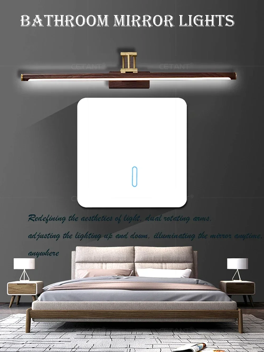 Description Picture 2 of itemLED Modern Wall Lamp Led Mirror Front Light Bathroom Vanity Sink Rotate Lighting Home Decor Cool White Warm White Nordic Lustre