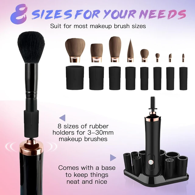 Professional Makeup Brush Cleaner Machine - Efficiently Clean and Sanitize Brushes of All Sizes - Fast & Easy Solution for Quick 5
