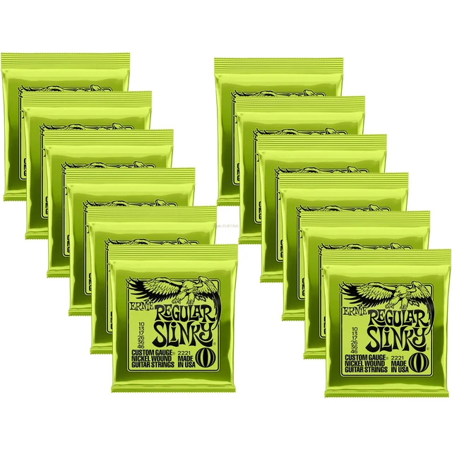 10 PACK ERNIE BALL REGULAR SLINKY 10-46 ELECTRIC GUITAR STRINGS 2221 (10  SETS)