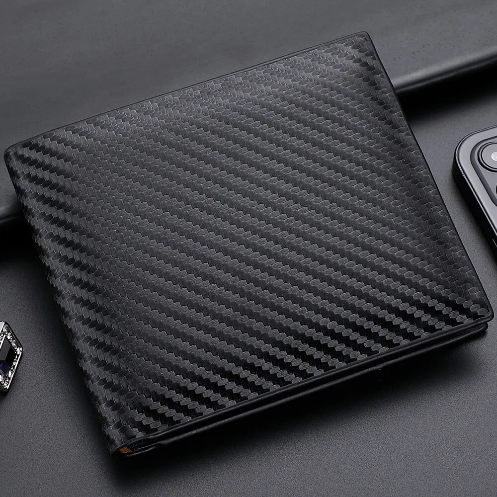 Carbon Fiber Wallet Men's Card Bag Integrated Zipper Change Bag Holder