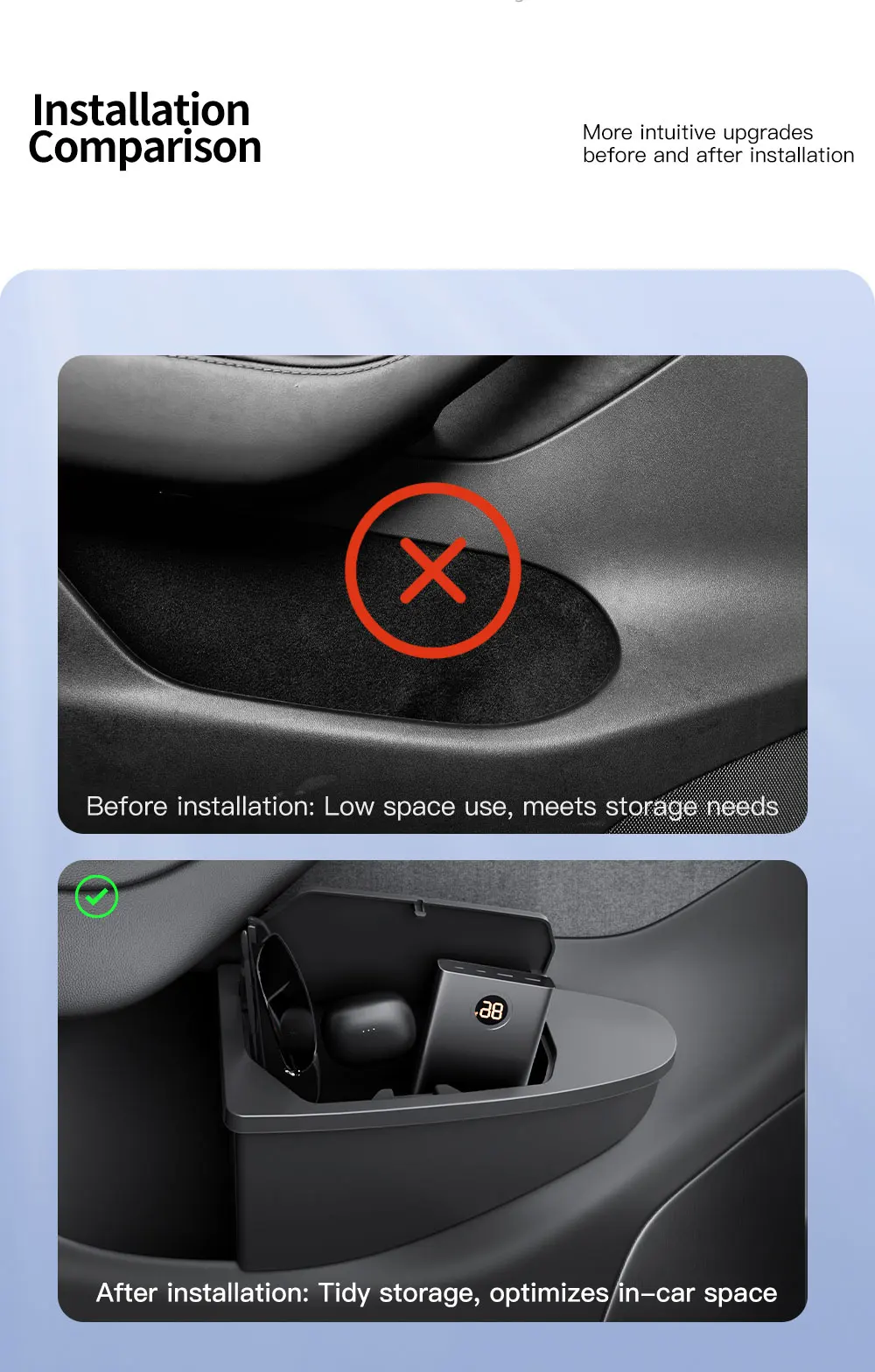 For Tesla Model 3 Y Highland Juniper ABS Car Door Trash Can Storage Box Waterpr