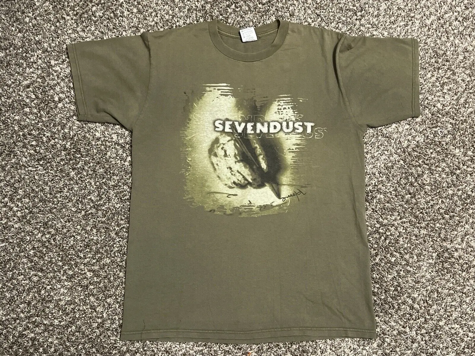 Maglietta Vintage Sevedust Home Album Hard Rock Size Large 1999 21X29