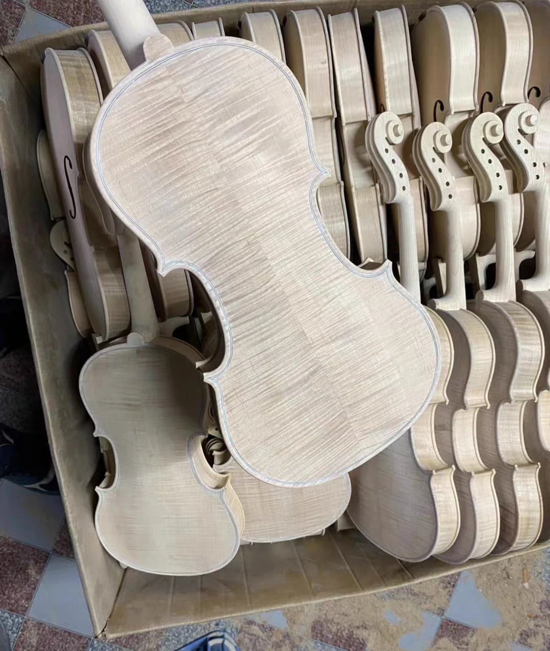 over 30 years All European Wood Violin 4/4 Guarneri 1743 professional Handmade white embryo unfinished violin Ebony Fingerboard