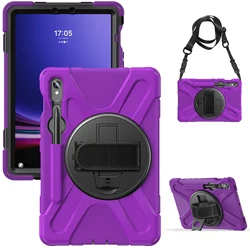 Rugged Rotating Stand Tablet Case with 360° Protection for S7 SM - T870 T875 T876 (Purple)