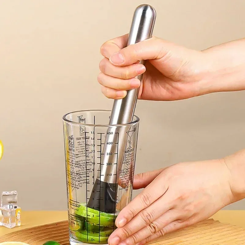

Stainless Steel Crushed Ice Hammer Multifunctional Popsicle Sticks Cocktail Swizzle Stick Fruit Lemon Muddle Pestle Bar Tools