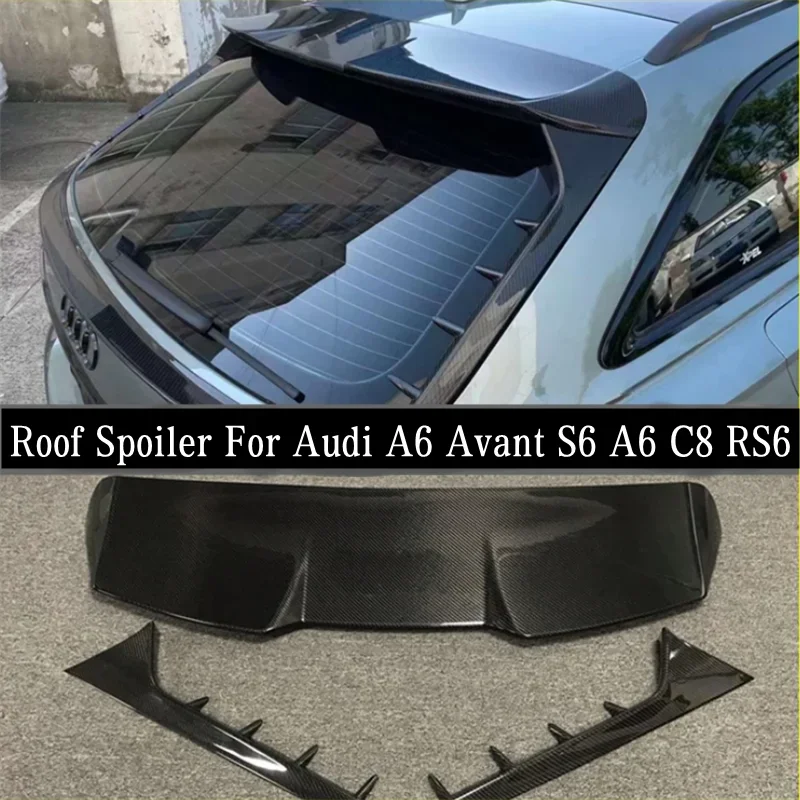 

For C8 Audi A6 Travel Avant/Allroad 2020-2023 High Quality Carbon Fiber Car Rear Trunk Boot Lip Spoiler Roof Wing Top Lid