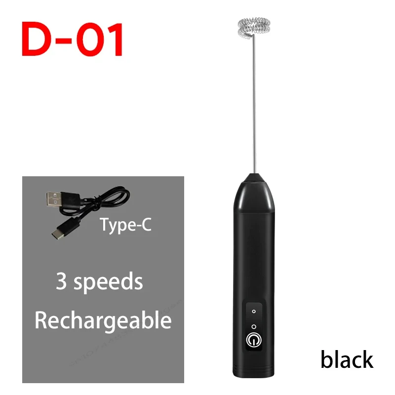 HOT Electric Milk Frother + Egg Beater Wireless Type-C Charging 3 Speeds Mini Handheld Foam Maker Coffee Whisk Cooking Tools 4