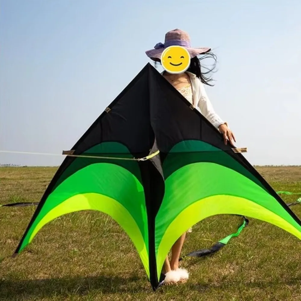Easy Fly 1.6m Large Delta Kite with 100M Kite Line Ripstop Good Flying Kite Long Tail Children Outdoor Toys Kites Family Trips