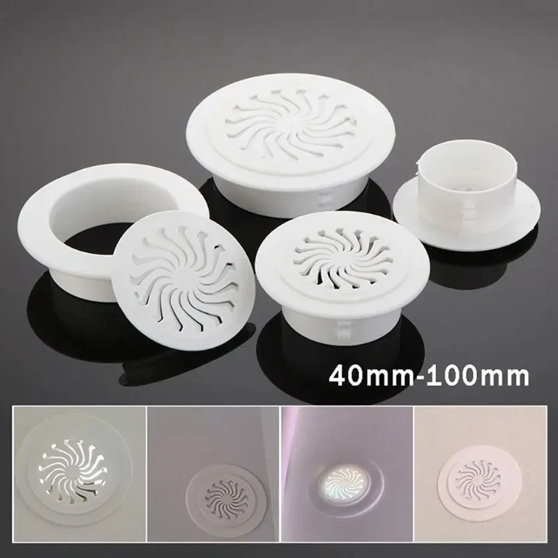 1pc Plastic Cover For Air Conditioning Holes Openings With Shutters Ventilation Grille Wall Hole Decoration 40-100mm Cover air conditioning hole cover