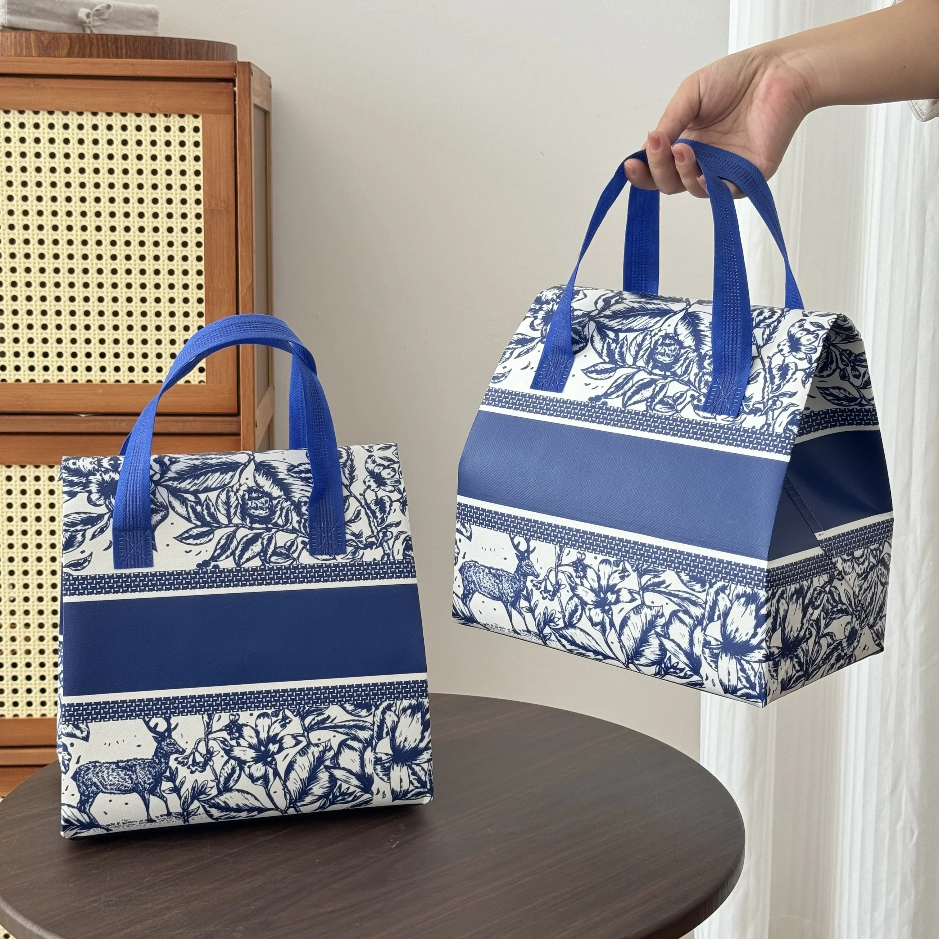 10pcs Insulated Foil Tote Bags - Perfect for Cakes, Milk Tea & Lunch Delivery | Reusable Fabric Cooler Bags for Picnics Takeout 4