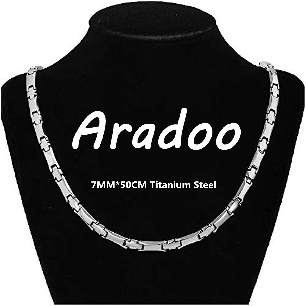 

Titanium Steel Necklace Ceramic Negative Ion Energy Anti-radiation Fat Burning Magnetic Weight Loss Necklace Collar